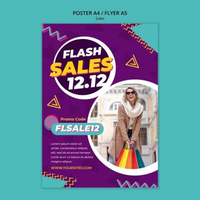 Sales Discount Poster Template – Free Stock Photo, Download for Free