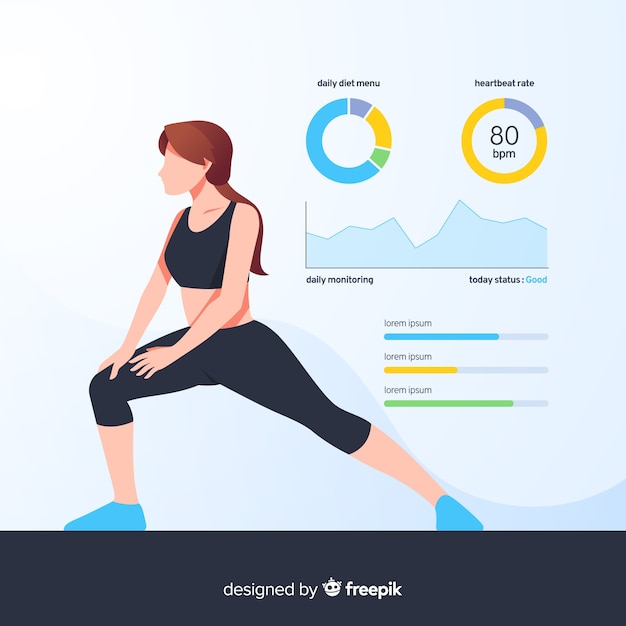 Health Infographic Template Flat Style – Free Download