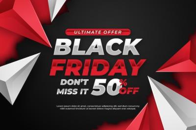 Realistic Polygonal Black Friday Background – Free Download