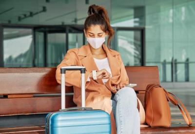 Woman with Medical Mask at Airport During Pandemic – Free Stock Photo, Download Free