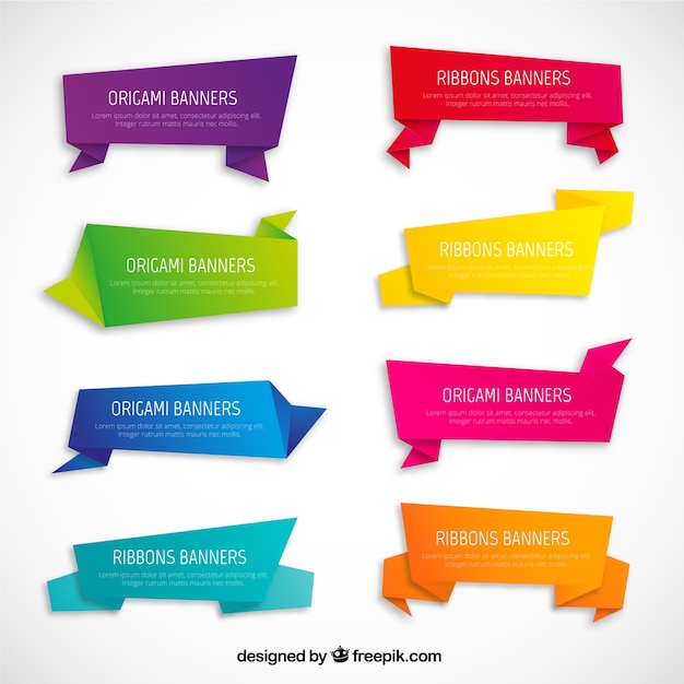 Variety of Origami Banners – Free Download