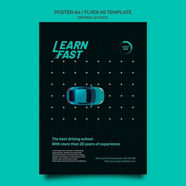 Driving School Print Template: Free Download for Eye-Catching Designs