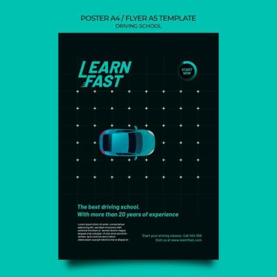 Driving School Print Template: Free Download for Eye-Catching Designs