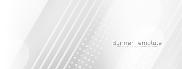 Trendy Modern White Color Stripes Geometric Business Banner – Free Download