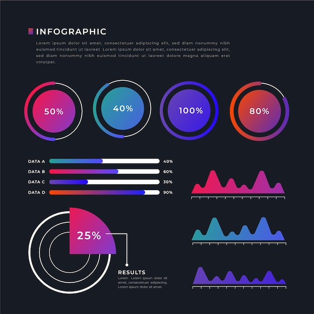 Gradient Infographic Collection Template – Free Download