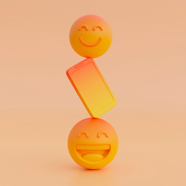 Captivating 3D View of a Yellow Emoji – Free Download