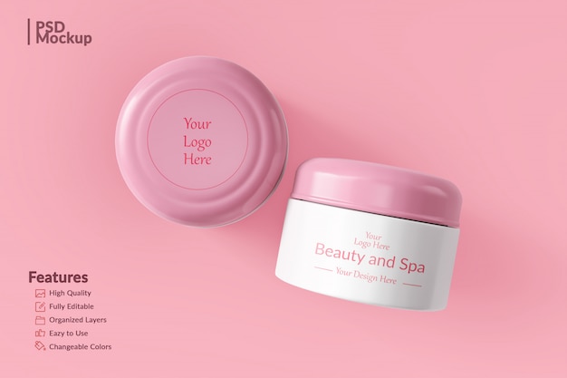 Editable Cosmetic Jar Mockup – Download Free Stock Photo