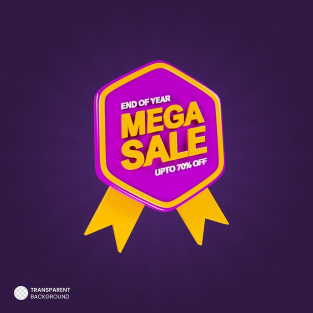 Mega Sale 3D Promotion Banner – Free Download