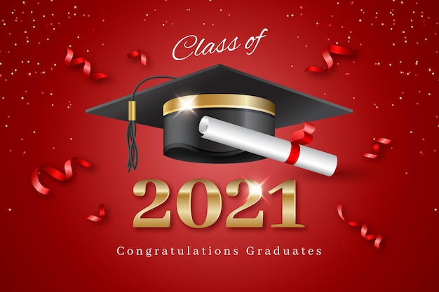 Realistic Class of 2021 Illustration – Free Download