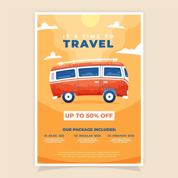 Travel Sale Illustrated Flyer Design – Free to Download