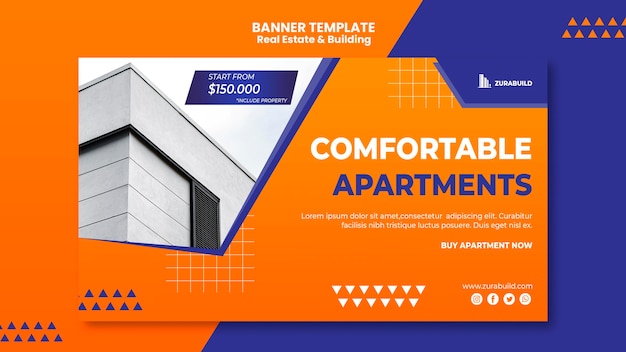 Real Estate and Building Banner Template – Free Download