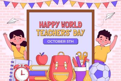 Hand Drawn Background for World Teacher’s Day Celebration – Free Download