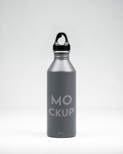 Gray Metallic Bottle Mockup – Free Download, Download Free Stock Photo