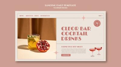 Cocktail Menu Landing Page Design Template – Free Download