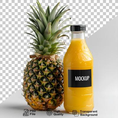 A Bottle of Pineapple Juice Isolated on Transparent Background – Free Stock Photo for Download