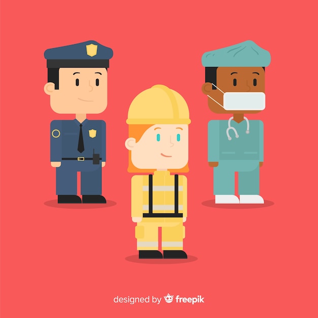 Creative Flat Emergency Team – Free Stock Photo for Download