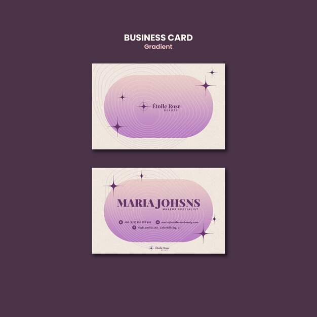 Horizontal Business Card Template in Gradient Tone – Free Download