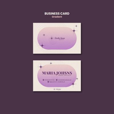 Horizontal Business Card Template in Gradient Tone – Free Download