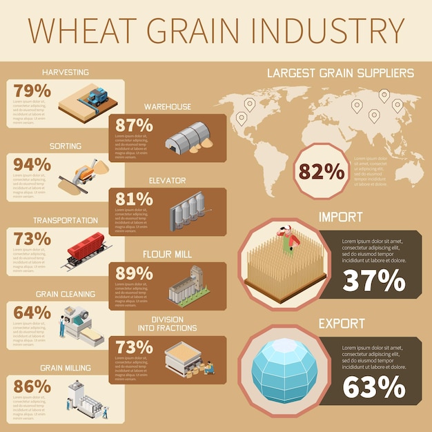 Wheat Grain Industry Infographics: Largest Grain Suppliers and Import-Export Statistics – Free to Download