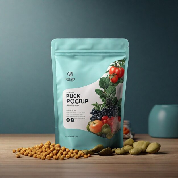 Food Supplement Pouch Packaging Mockup – Free Download