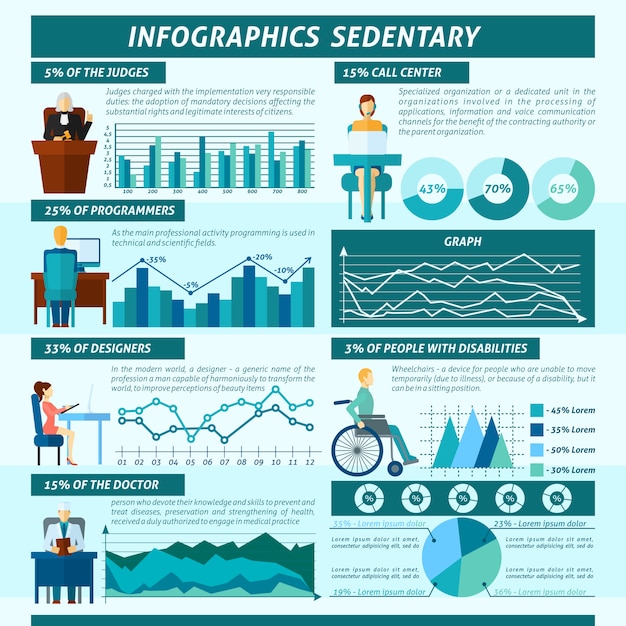 Sedentary Infographics Set – Free Download