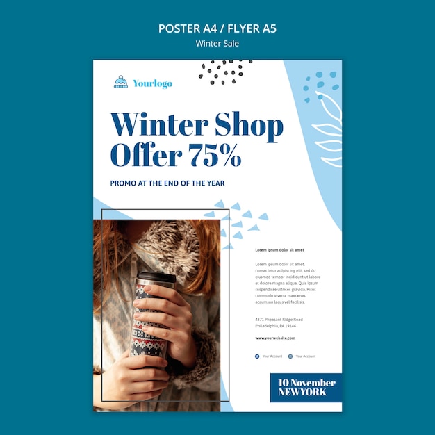 Winter Sale Collection Poster Template – Free Download