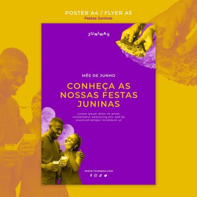 Duotone Festas Juninas Poster Template – Free Download