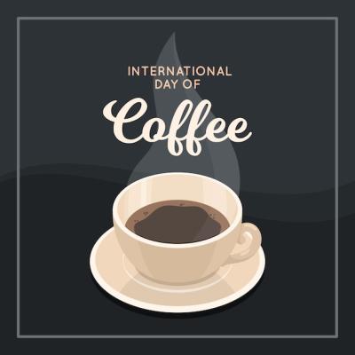 International Day of Coffee Flat Design Background – Free Download