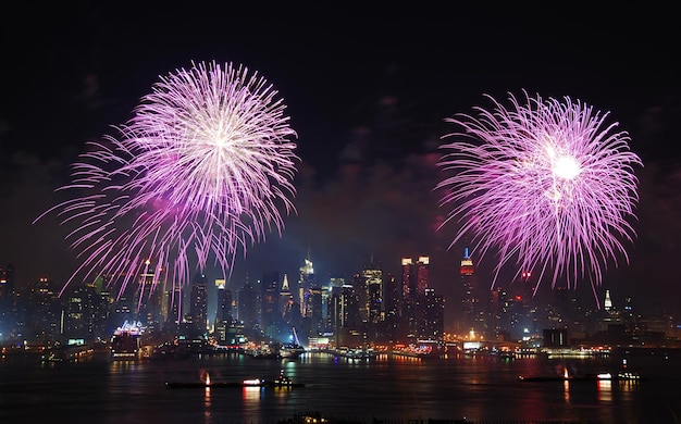 Manhattan Fireworks Show Over New York City – Free Download