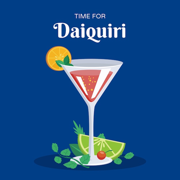 Flat Design Daiquiri Illustration – Free Download