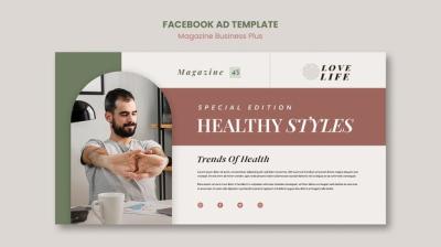 Flat Design Magazine Facebook Ad Template – Free Download