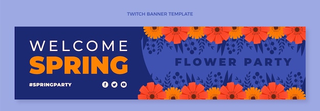 Flat Spring Twitch Banner – Free Download