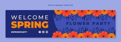 Flat Spring Twitch Banner – Free Download