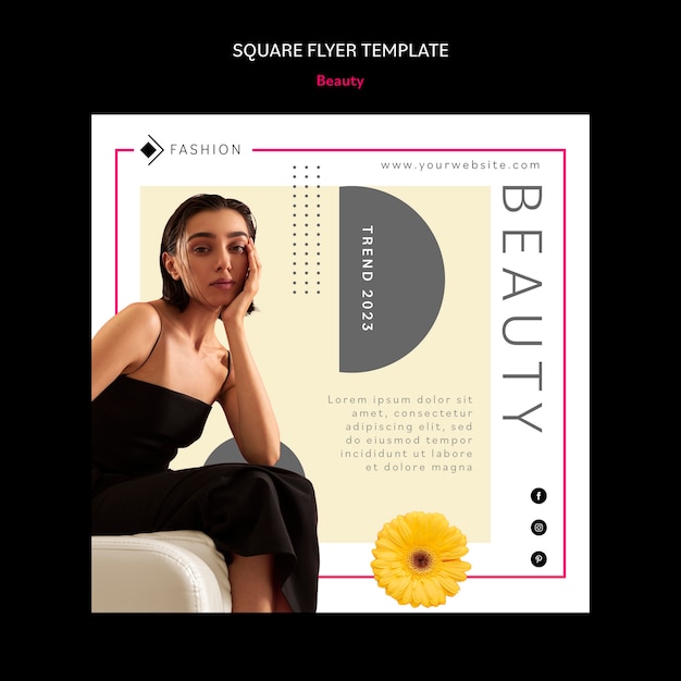 Beauty Treatment Square Flyer – Free Download