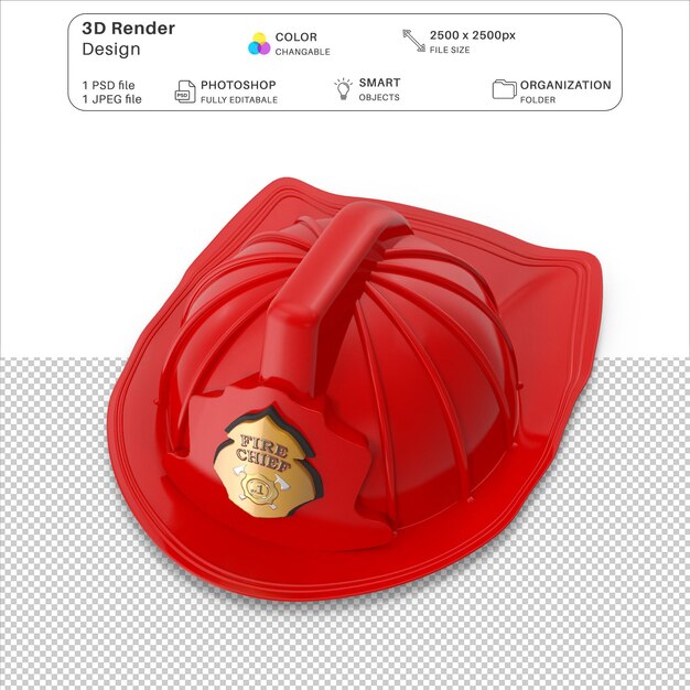 3D PSD Firefighter Helmet – Download Free Stock Photo