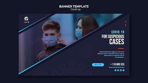 People Wearing Masks Outdoors Banner Template – Free Download