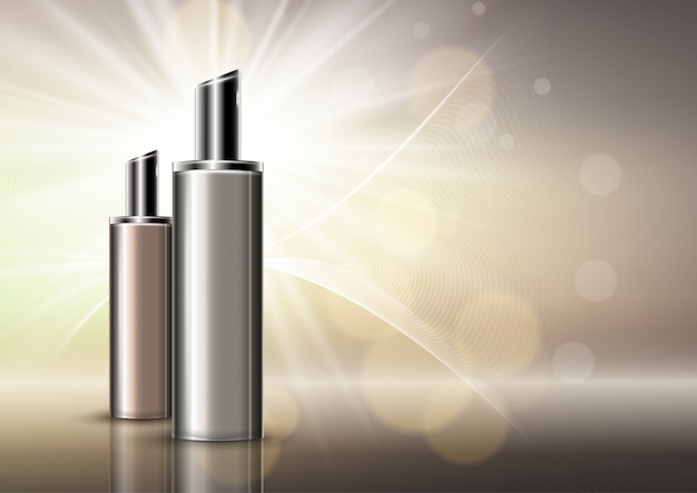 Luxury Blank Cosmetic Bottles Background – Free Download