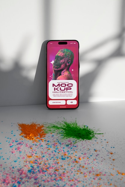 Holi Festival Device Mockup – Free Download