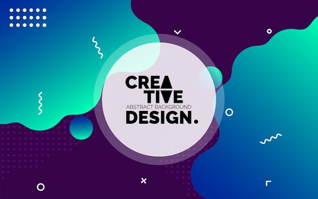 Colorful Creative Template Banner with Gradient Color Design and Liquid Shape Vector Illustration – Free Download