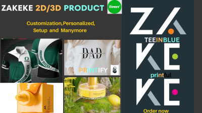 I Will Setup Zakeke, TeeInBlue, 3D, Zepto, Shopify Print on Demand, Customily, and Kickflip