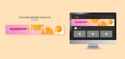 Gradient Ramadan Celebration YouTube Banner – Free Download