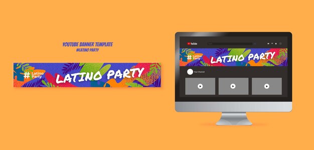 Textured Latino Party YouTube Banner Template – Free to Download