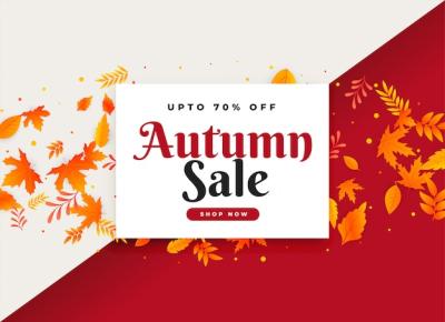 Autumn Sale and Promotional Banner Featuring Leaves – Free Download