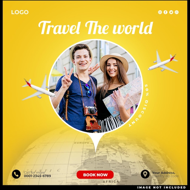 Travel and Tour Instagram Post Template – Free Download