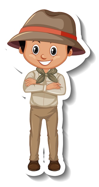 Cartoon Safari Outfit Boy Sticker – Download Free Stock Photo