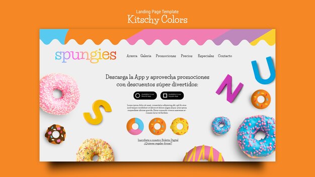 Kitschy Colors Design Landing Page Template – Free Download