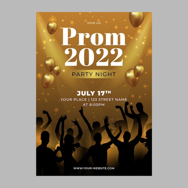 Gradient Prom Vertical Flyer Template – Download Free Stock Photo