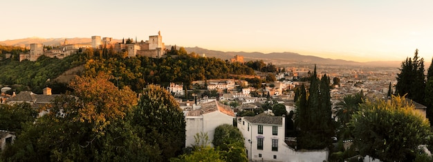 Stunning Sunset Landscape of Alhambra and Granada – Free Download