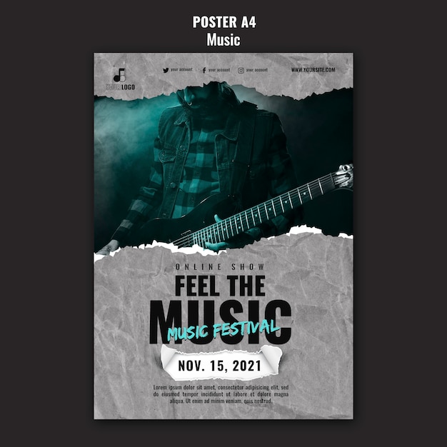 Creative Music Poster Design Template for Free Download