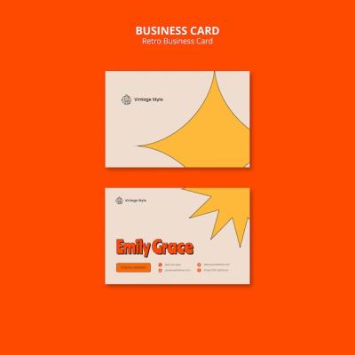 Retro Business Card Template – Free Download, Download Free Stock Photo